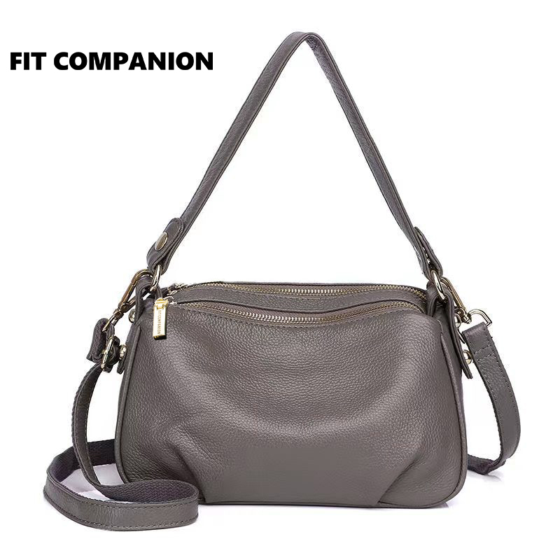 【FIT COMPANION】Genuine Leather Top grain cowhide women bag sling ...