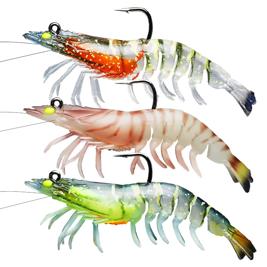 TRUSCEND 8.8g21g Fishing Lure With VMC Hook, Luminous Shrimp Swimbait