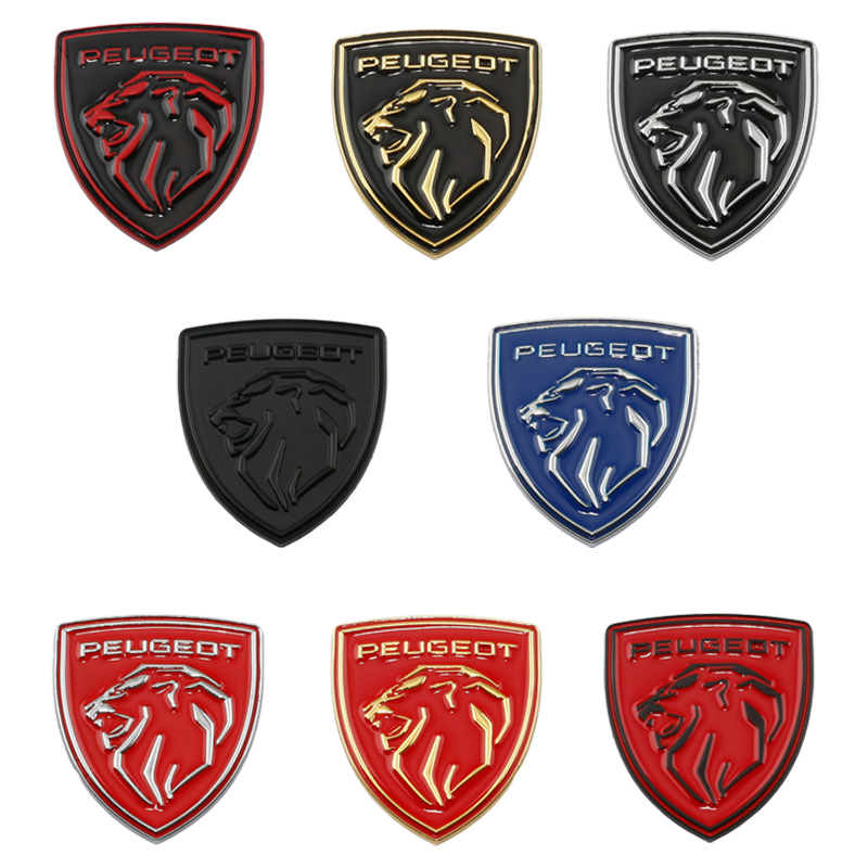 【Peugeot】3D Metal shield shape Peugeot car emblem Lion Peugeot logo
