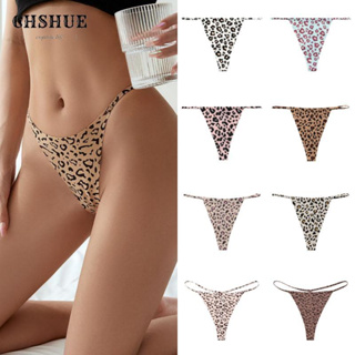 3pcs Ladies Low-Waist Sexy T-Pants Seamless Ice Silk Panties Set Large Size  Ultra-Thin G-string Leopard Print Sports Quick-Drying Thong