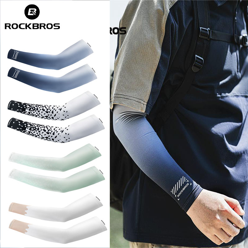 ROCKBROS Ice Silk Arm Sleeve Colourful Cycling UV Protection Hand Socks ...