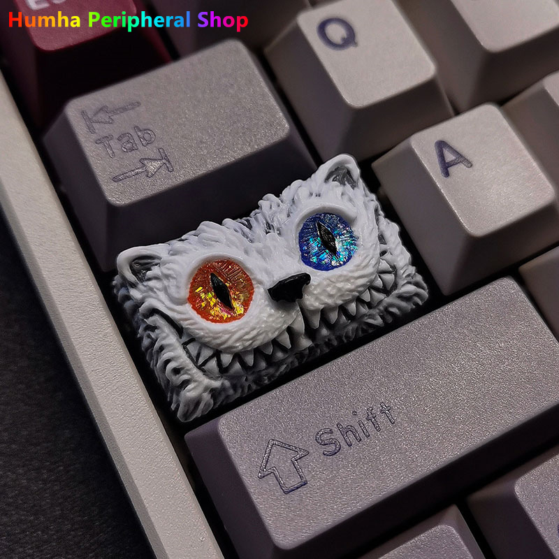 Humha Artisan Cheshire Cat keycap 1.75U 2U Hand made Resin keycap ...