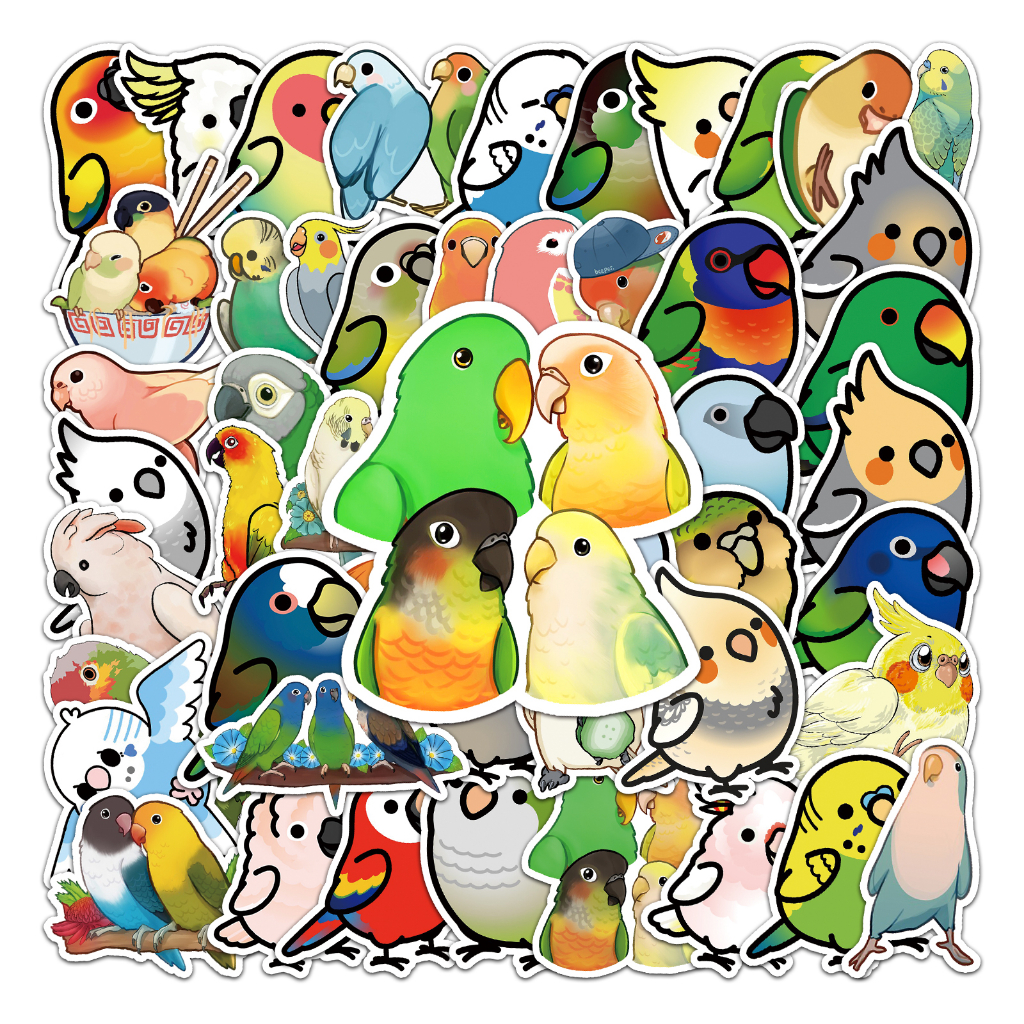 50 Piece Bird Parrot DIY Creative Motor Stickers Car Stickers Helmater ...