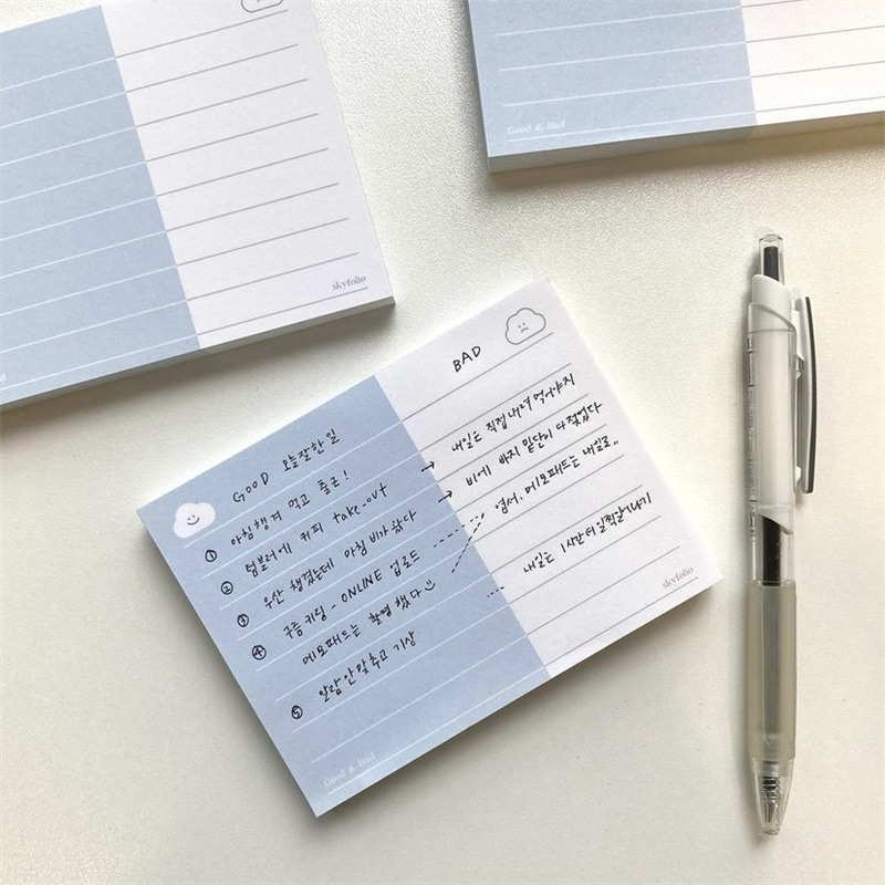 Ohaya | Blue White Series | ins☁️Cloud Notepad 50 Sheets Horizontal ...