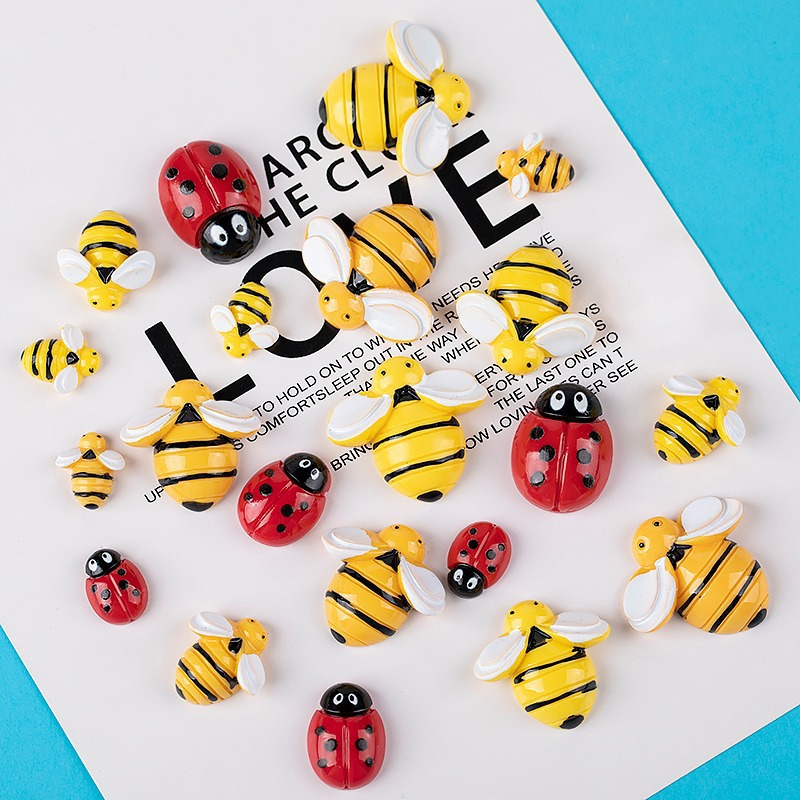 Simulated Bee Ladybug Stickers 3D Charms Cartoon Mobile Phone Stickers ...