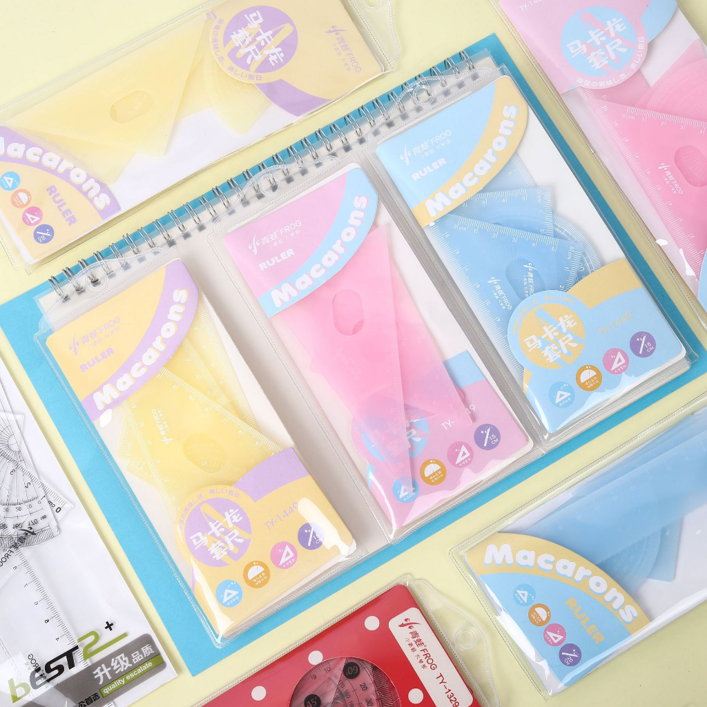 Letit 4Pcs Macaron Color 15cm / 20cm Ruler Set Cute Straight Ruler ...
