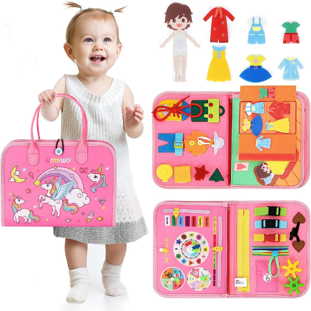 Busy Board for Toddlers, Montessori Toys for 1 2 3 4 Year Old Toddlers ...