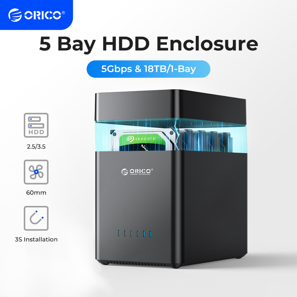 ORICO 5bay External Hard Disk TypeC Hard Disk Box Multibay