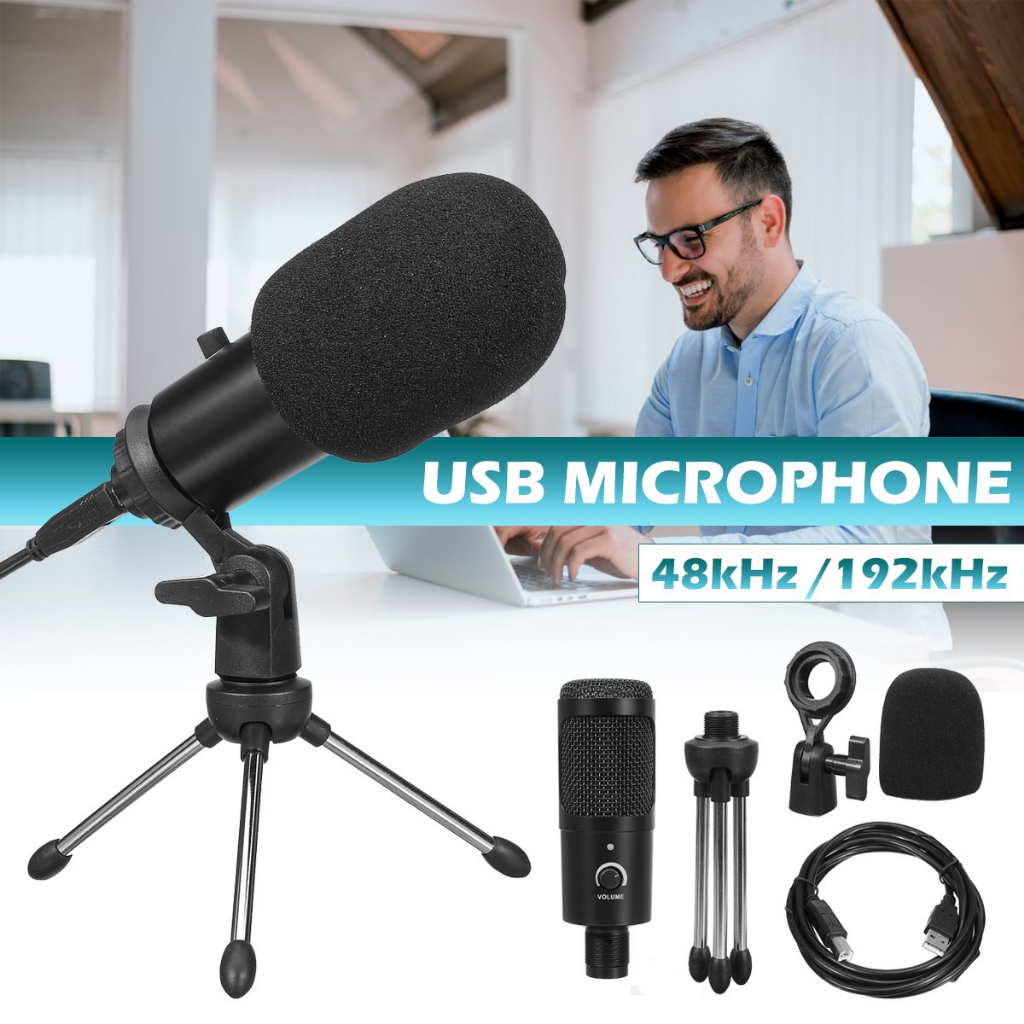 USB Microphone Recording Condenser Microphone for Laptop MAC/Windows