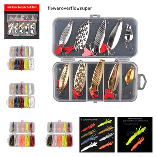 10pcs/pack Fishing Lures Spoon Bait Set Metal Hard Bait Lure Kit with Box