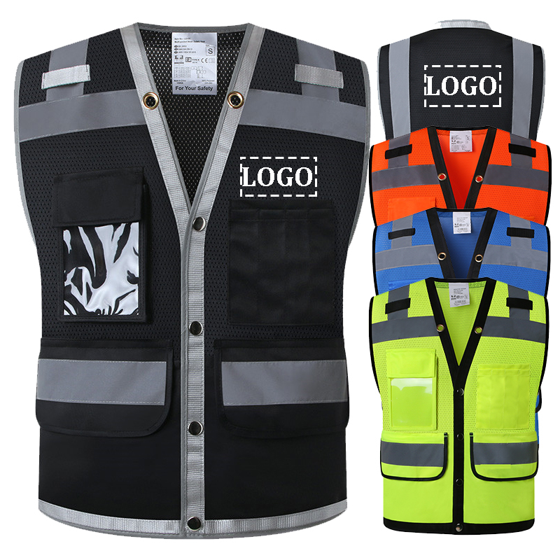 Custom Your Text Logo High Visibility Security Reflective Vest ...