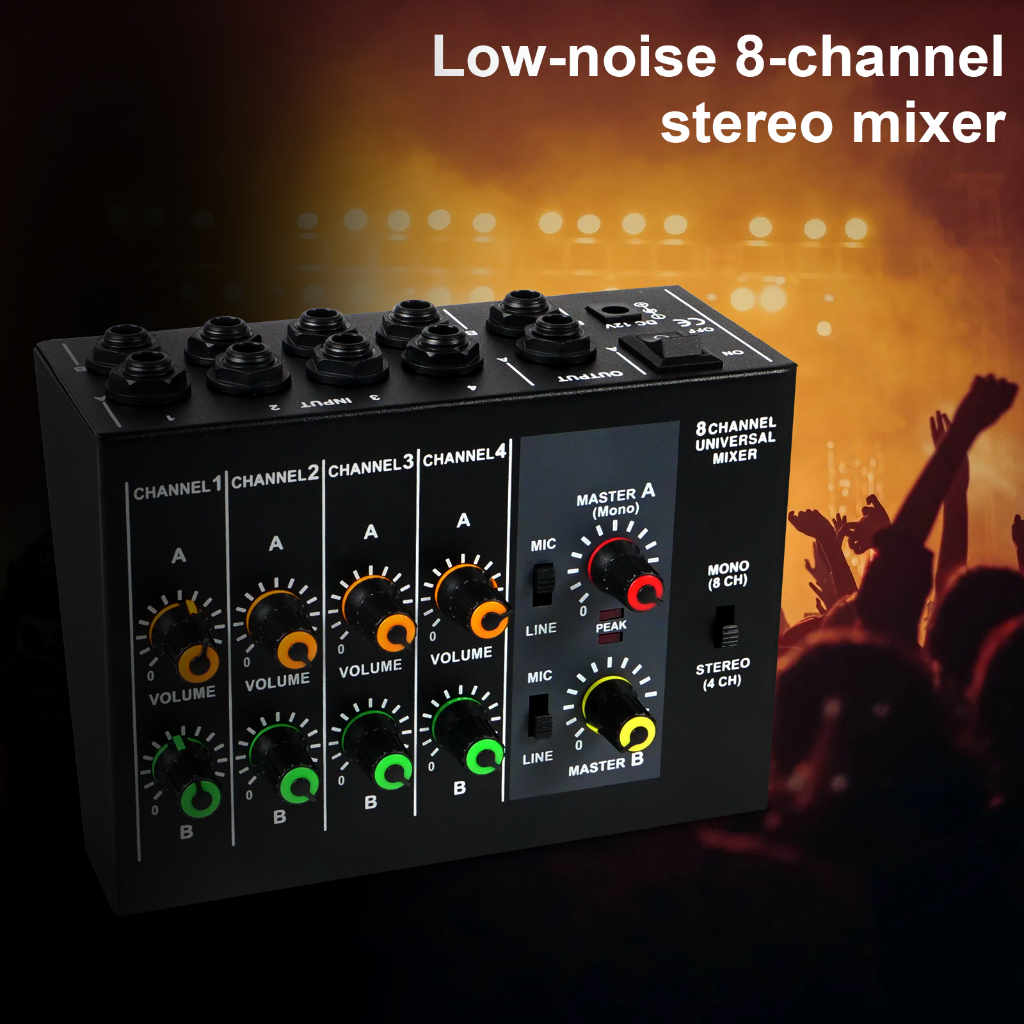 MU400/MU800 Ultra LowNoise 4/8Channel Line Mixer for SubMixing 8 Mono Inputs/4 Stereo inputs