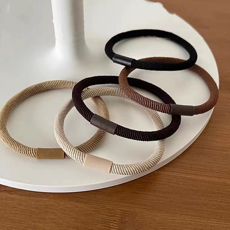 Korean Basic Style Hair Rope Gentle Coffee Color Hair Tie All-Match ...