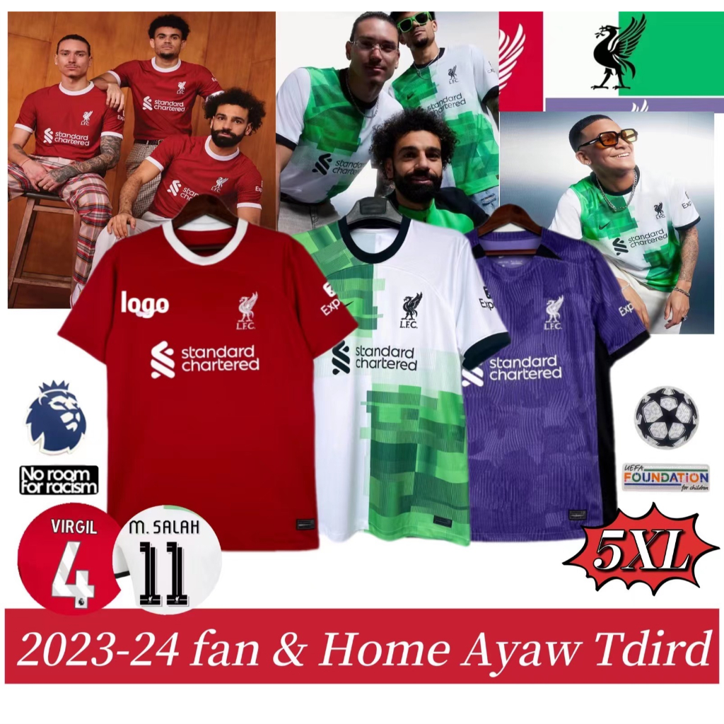 24 48 Hour Fast Shipping 23 24 Liverpool Home and Away third Fan Football Jersey S 5XL Shopee Malaysia