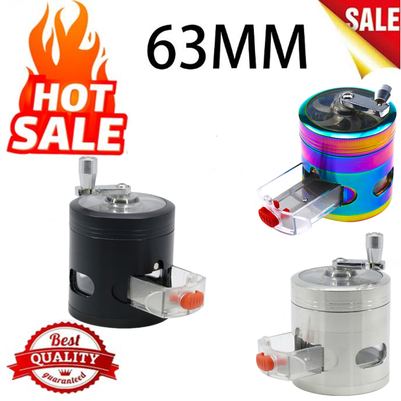 Metal 4 Layers Tobacco Grinder with Storage 63mm Herbal Spice Weeds