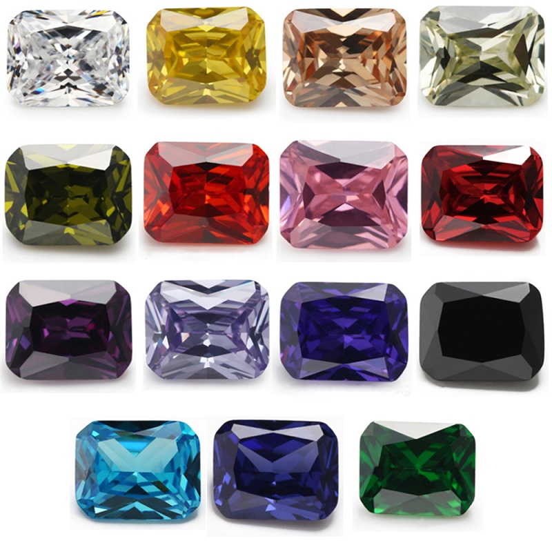 4x6~10x12mm 5A Octangle Cut Mix 15 Colors CZ Stones Loose Cubic ...