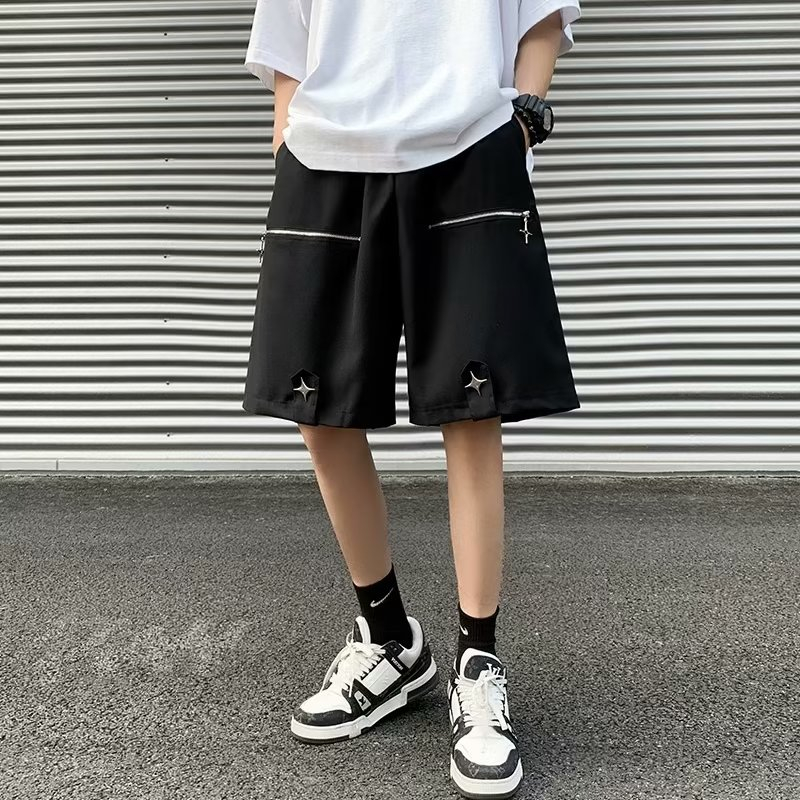 American Street Wear Metal Zipper Casual Shorts Men M-2XL Two-Color ...