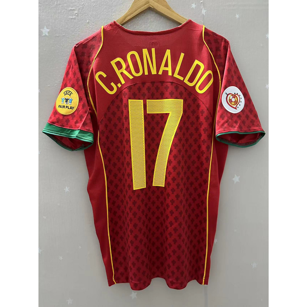 Portugal 2004 Retro RONALDO #17 Euro Cup Final Soccer Jersey