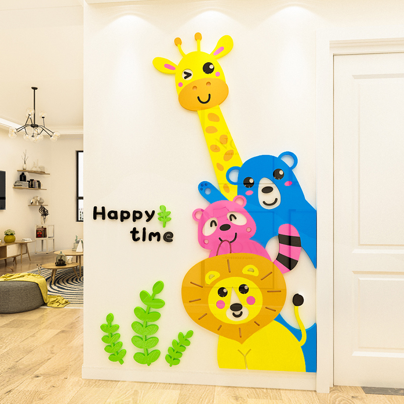 Cartoon Animal Door Sticker 3D Wall Sticker Decoration for Children's ...