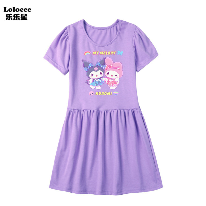 childrenMY MELODY Kuromi Fashion Girls Dress Kids Princess Birthday ...