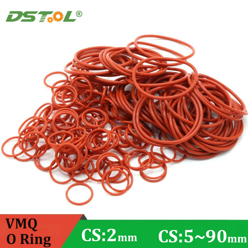 Red Silicone VMQ O-Ring Gasket Food Grade Sealing Ring CS 2mm ...