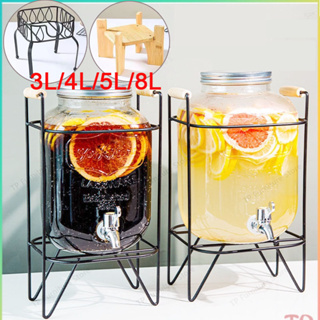 Double 1 Gallon 3.8L Glass Mason Jar Party Juice Dispenser Glass