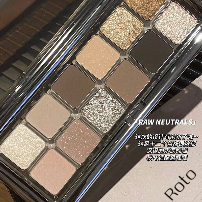【Ready Stock】ROTO Cement Palette Eyeshadow 12 Color Eyeshadow Palette ...