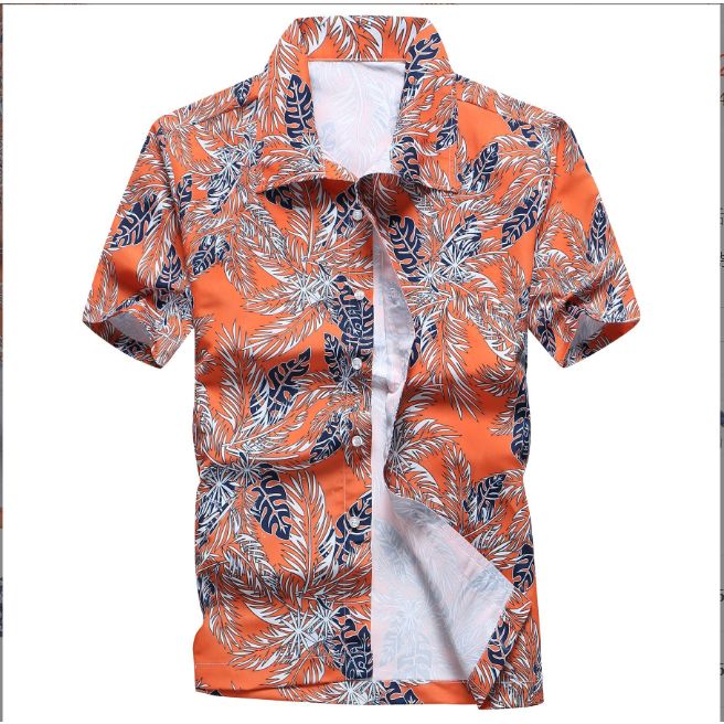S-5XL Fashion Men Aloha Hawaiian Shirts Short Sleeve Floral Printed ...