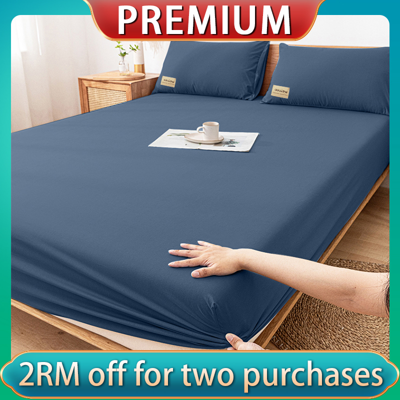 [Ship in 24h] Premium Cotton Bedsheet Cadar Single/Queen/King Size ...