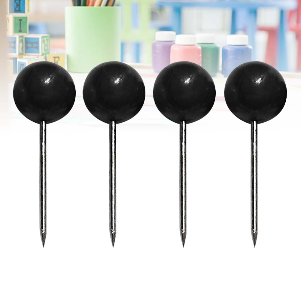 Map Black Thumb Tacks Plastic Pin Steel Thumbtack 300 Pcs Shopee Malaysia