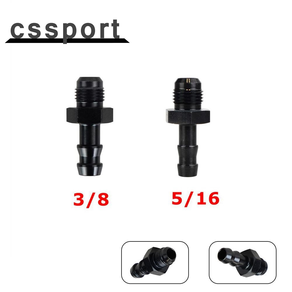 AN6 Flare to 3/8 Hose Barb Fittings Adapter Aluminum Fuel Line -6 AN ...