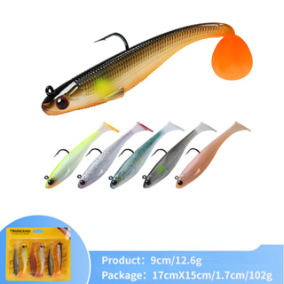 TRUSCEND Pre-Rigged Jig Head Soft Fishing Lures, Paddle Tail Swimbaits for  Bass Fishing, Shad or Tadpole Lure with Spinner, Premium Fishing Bait for