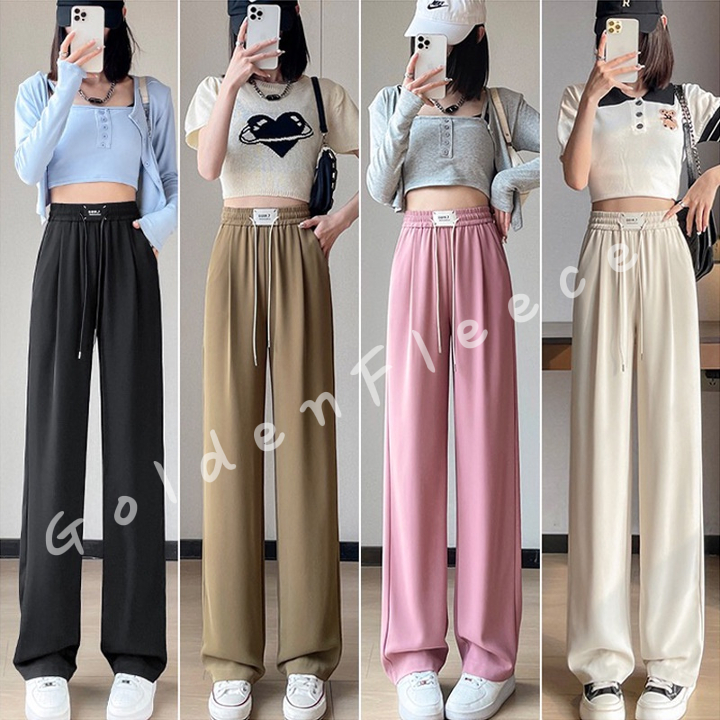 Seluar Perempuan Wanita Korea Wide-Leg Casual Office Pants Women Style ...