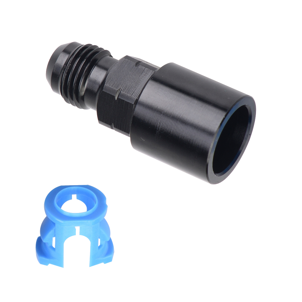 Adaptador De Tubo Recto AN-6 (AN6) Macho A 3/8" – Color Azul, Aleación De Aluminio – Para Sistemas De Combustible O Aceite