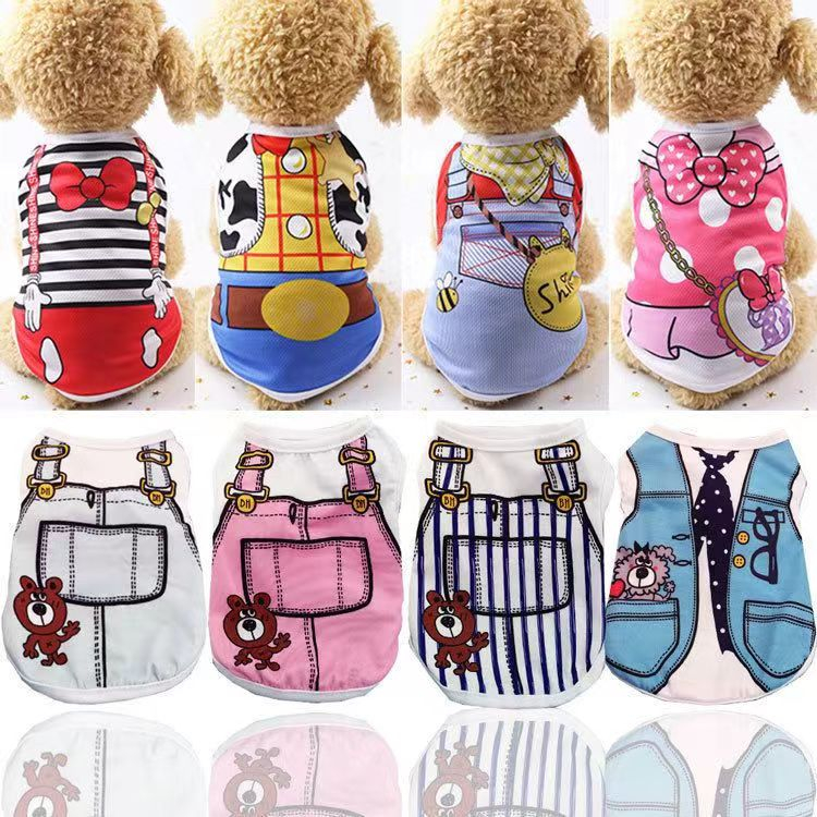 Pet fashion Cat Dog spring summer cotton clothes pet clothes vest ...