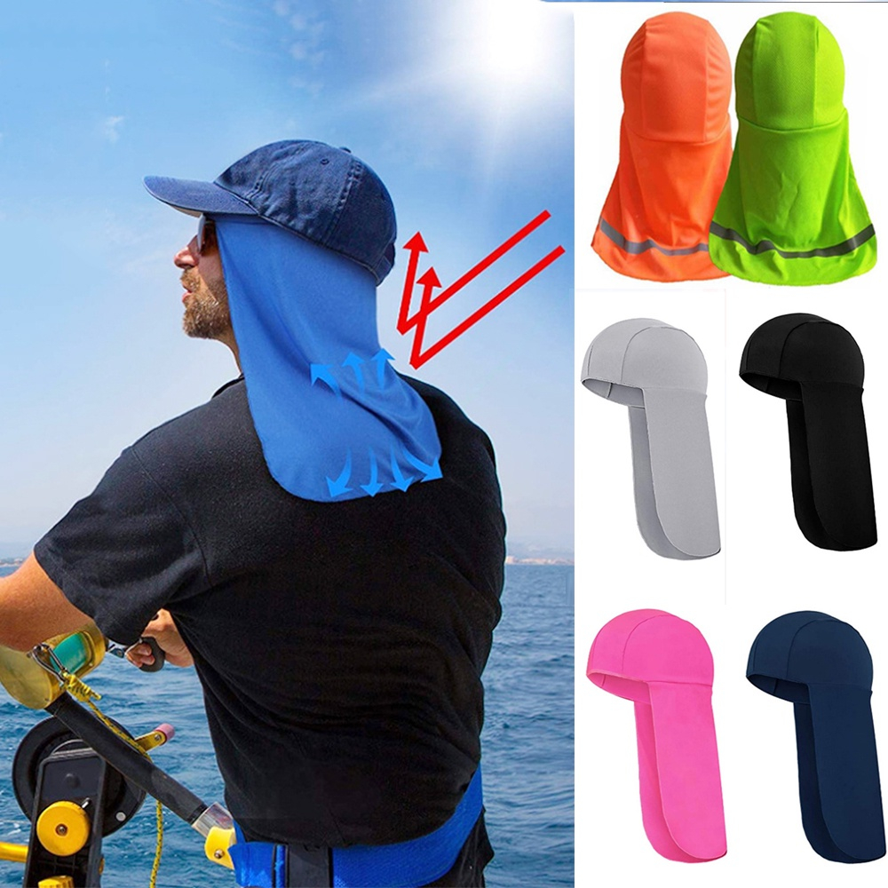 Cycling Sun Shade Cooling Cap / Outdoor UV Protection Wide Brim Elastic  Polyester Hard Hat For Running Fishing Tourism
