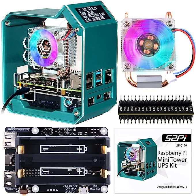 52Pi Raspberry Pi 4 Case, Mini Tower Case with ICE Tower Cooler