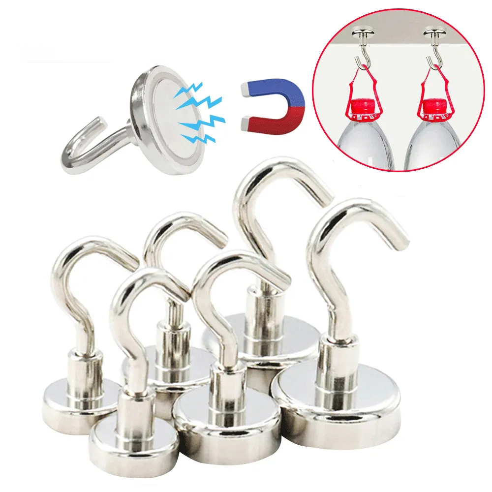 Magnetic Hooks Powerful Heavy Duty Neodymium Magnet Hanger Strong ...