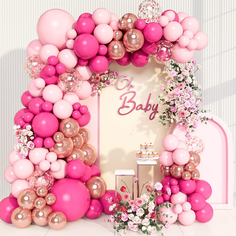 99pcs Rose Pink Balloons Arch Garland Kit Soft Pink Latex Balloon Set ...