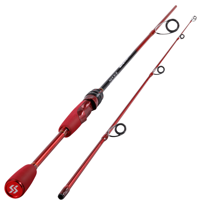 Fishing Pole Portable 5 Section Red/Yellow Fishing Rod Combo 170cm