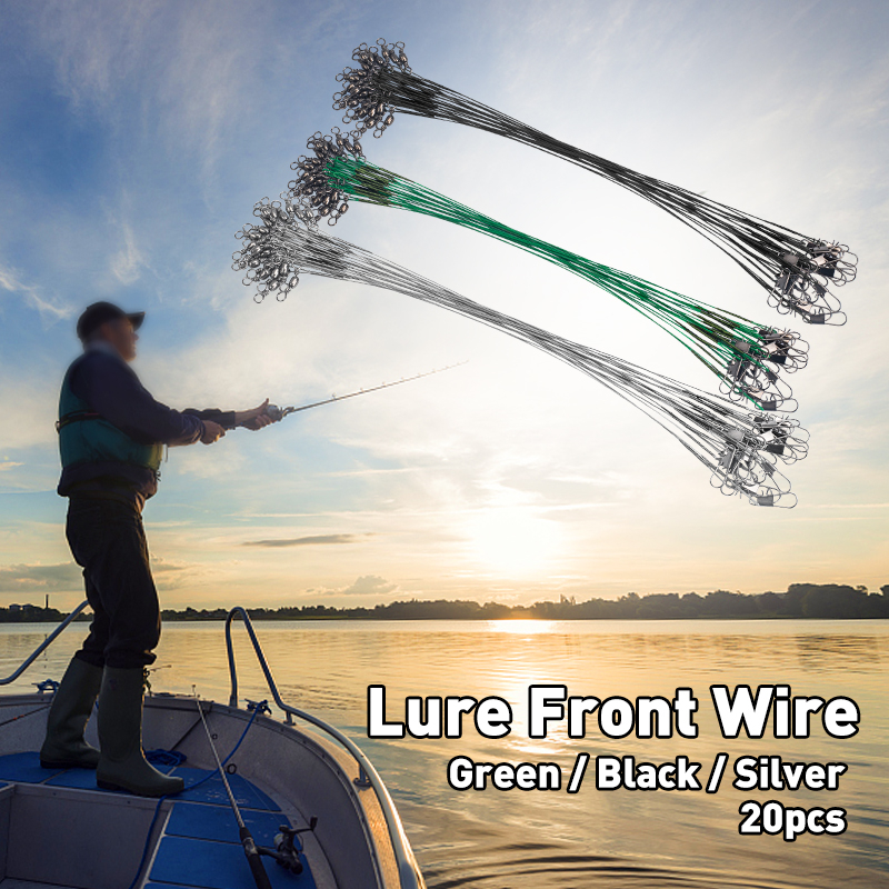 LEYDUN 20pcs Fishing Wire Leaders Stainless Steel Braided Trace ...
