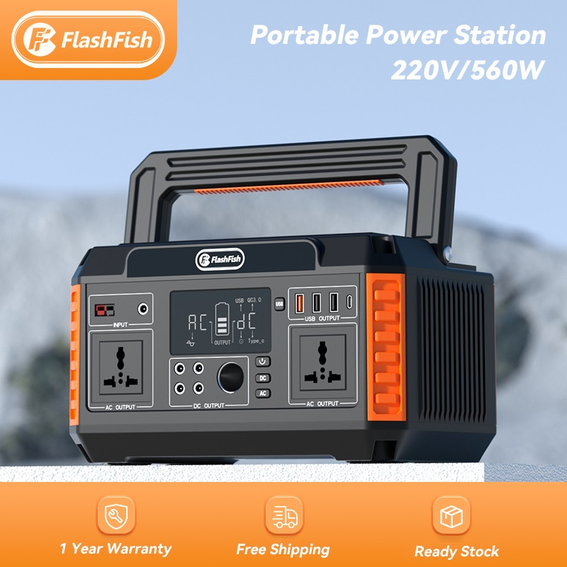 560W 520Wh Flashfish Camping Power Supply Solar Powerbank Portable