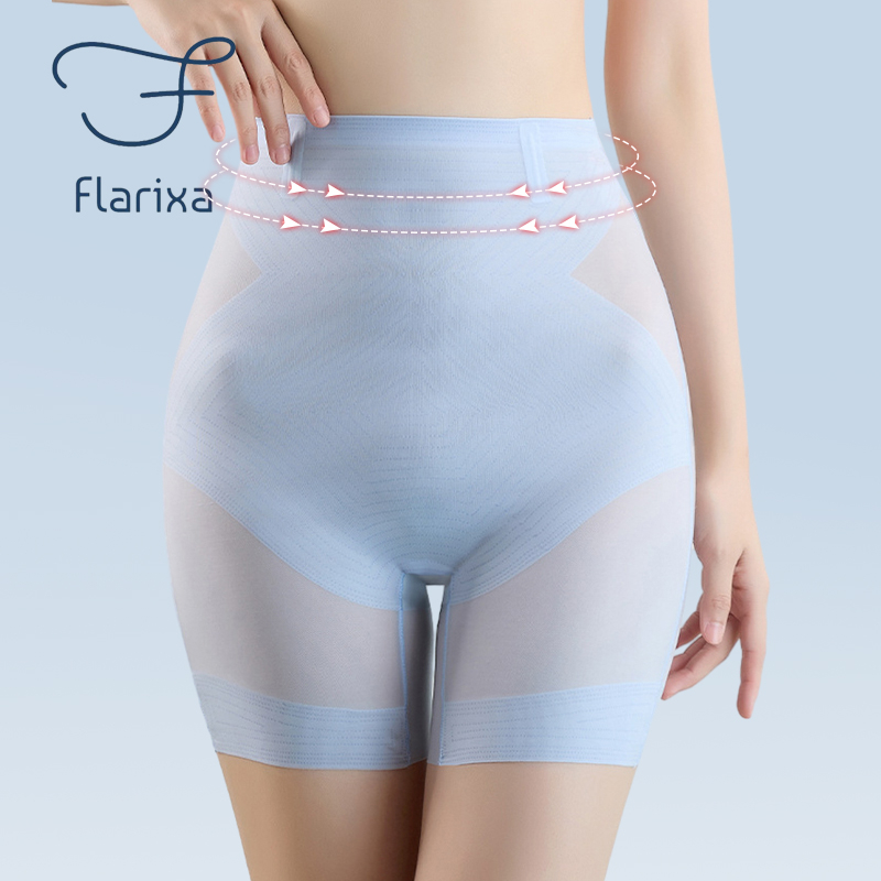 Cheap Flarixa Ice Silk High Waist Flat Belly Panties Seamless