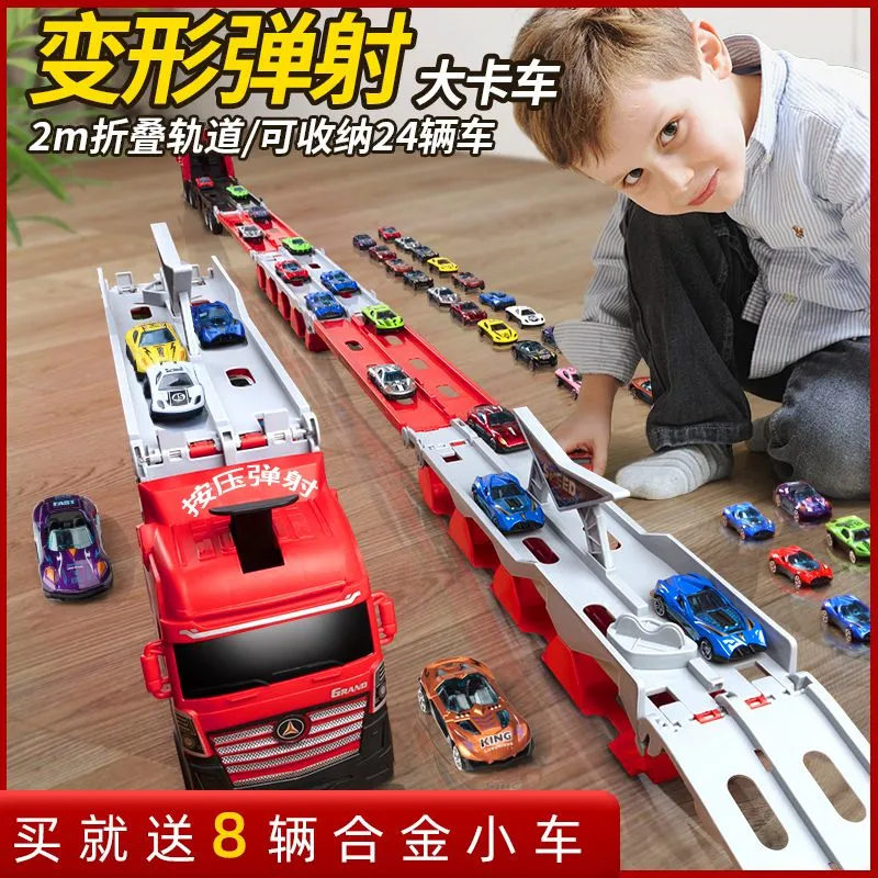 Deform Ejection Storage Car Truck Toys For Kids Toy Car Playset Kereta