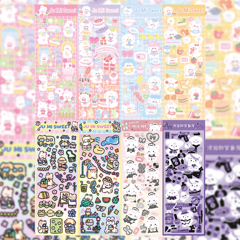 Kawaii Cute Laser Cartoon Animal Stickers Girl Stationery Handbook ...