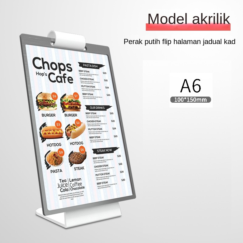 Restaurant Table Menu Poster Calendar Wooden Page Flip Table Card ...