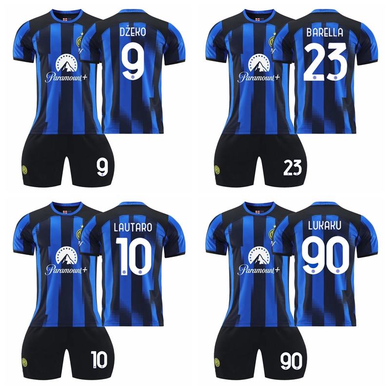 2023-24 Season Inter Milan Home Football Adult Kids Jersey Kit Dzeko ...