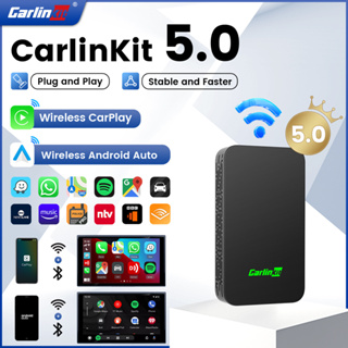 Carlinkit 5 2air Wireless CarPlay Android Auto Wireless Box 2in 1 Adapter  2-Channel Work Waze Spotify 5.8Ghz WiFi BT5.0 Siri GPS