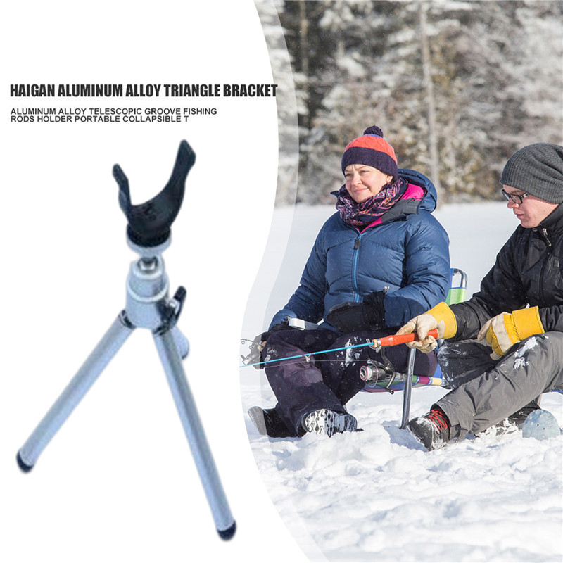 AYBx] Small Winter Ice Foldable Bracket Telescopic Tripod Rods Rests Pole  Support Stand Fishing Rod