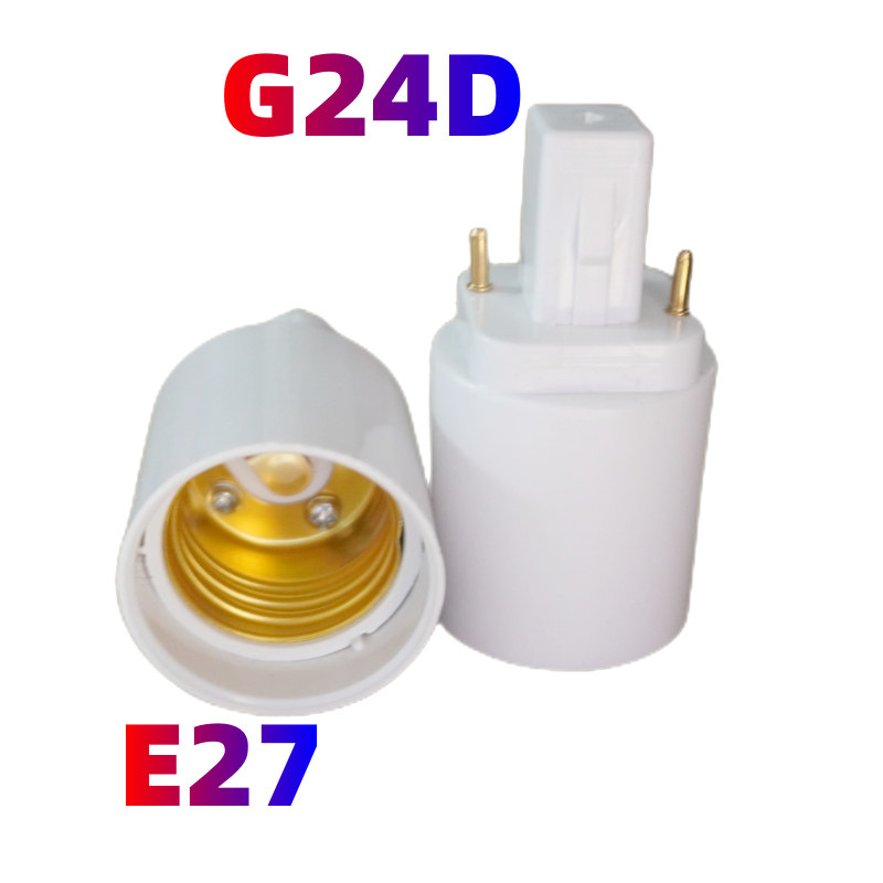 1 x Converter G24D to E27 LED Light Bulb Adapter Lamp Holder Converter Socket Light Bulb Lamp